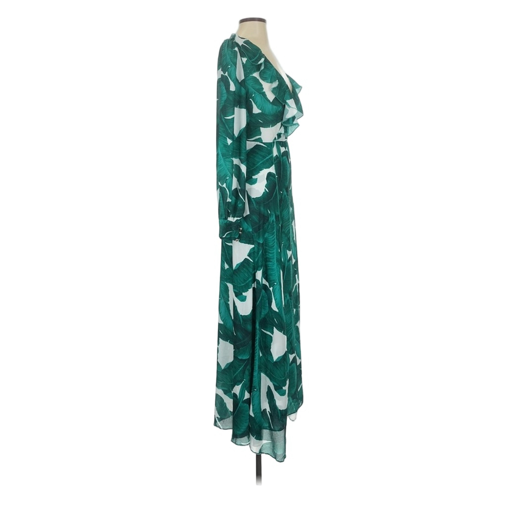 Miss Ord Elegant Green Leaf Print Maxi Dress - Picture 3 of 7